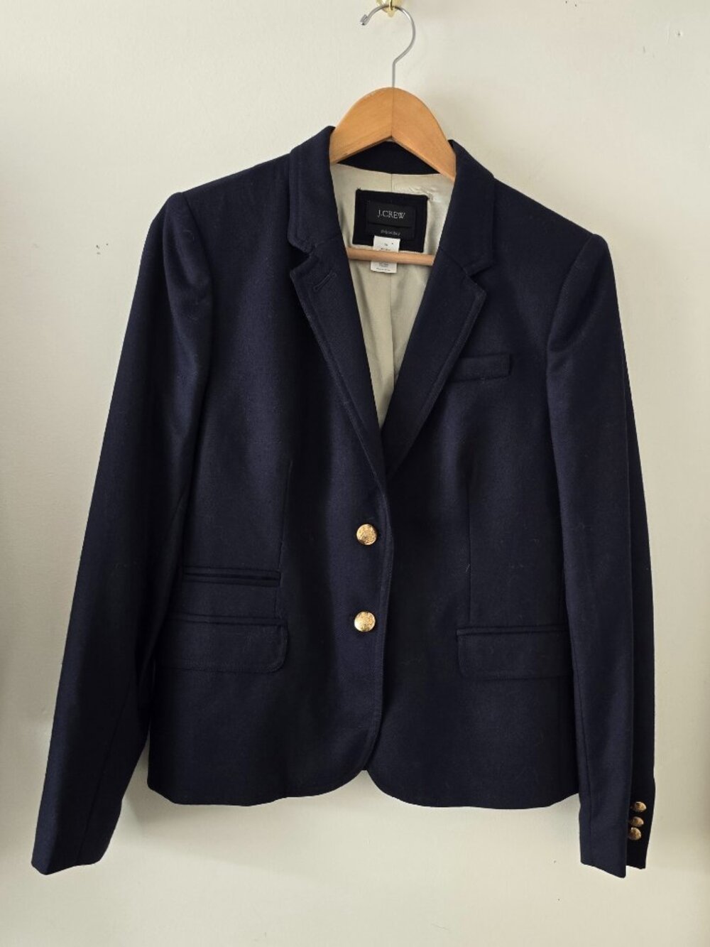 J.Crew Navy Blue Wool Blazer - Size 10